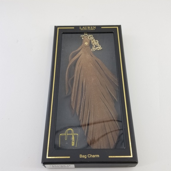 Lauren Ralph Lauren BrownLeather FeatherCharm - Picture 6 of 6